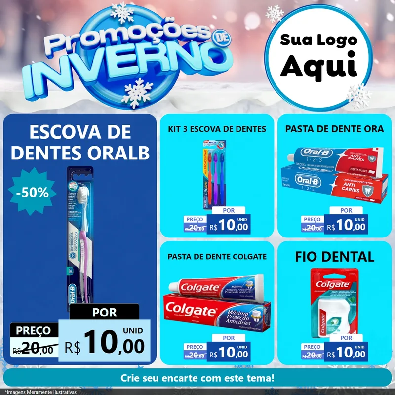 Modelo de Rede Social para Feed Facebook com o tema Promoções de Inverno para Higiene Pessoal