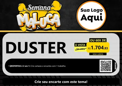 Modelo de Cartaz para Cartaz A4 Horizontal com o tema Semana Maluca para Concessionaria de Carros