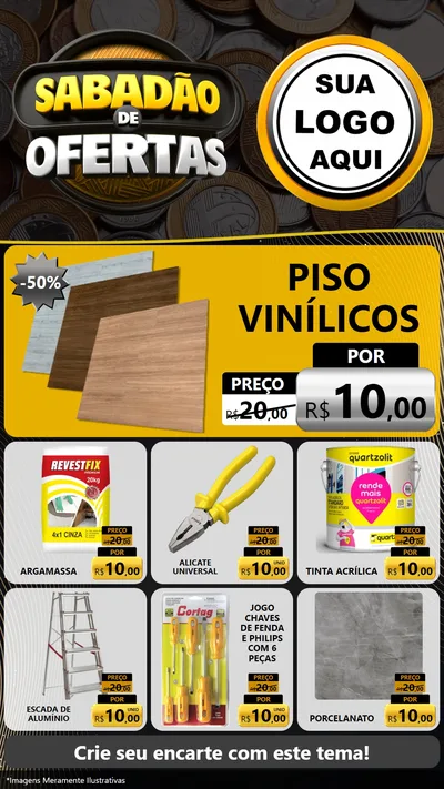 Modelo de Rede Social para Stories com o tema Sabadão de Ofertas para Material para Construção