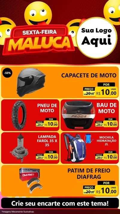 Modelo de TV para TV Vertical com o tema Sexta-feira Maluca para Moto peças