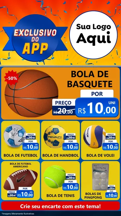 Modelo de Rede Social para Stories com o tema Exclusivo do Aplicativo para Artigos Esportivos