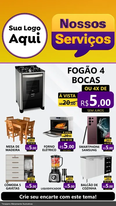 Modelo de Rede Social para Stories com o tema Nossos Serviços para Móveis e Eletro