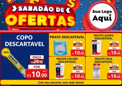 Modelo de Encarte para Encarte A4 Horizontal com o tema Sabadão de Ofertas para Embalagens