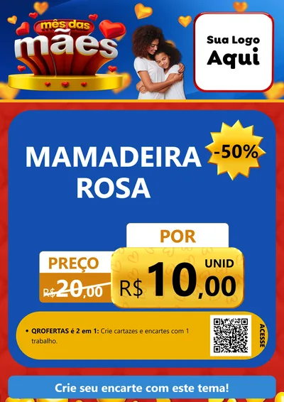 Modelo de Cartaz para Cartaz A4 Vertical com o tema Mês das Mães para Bebês