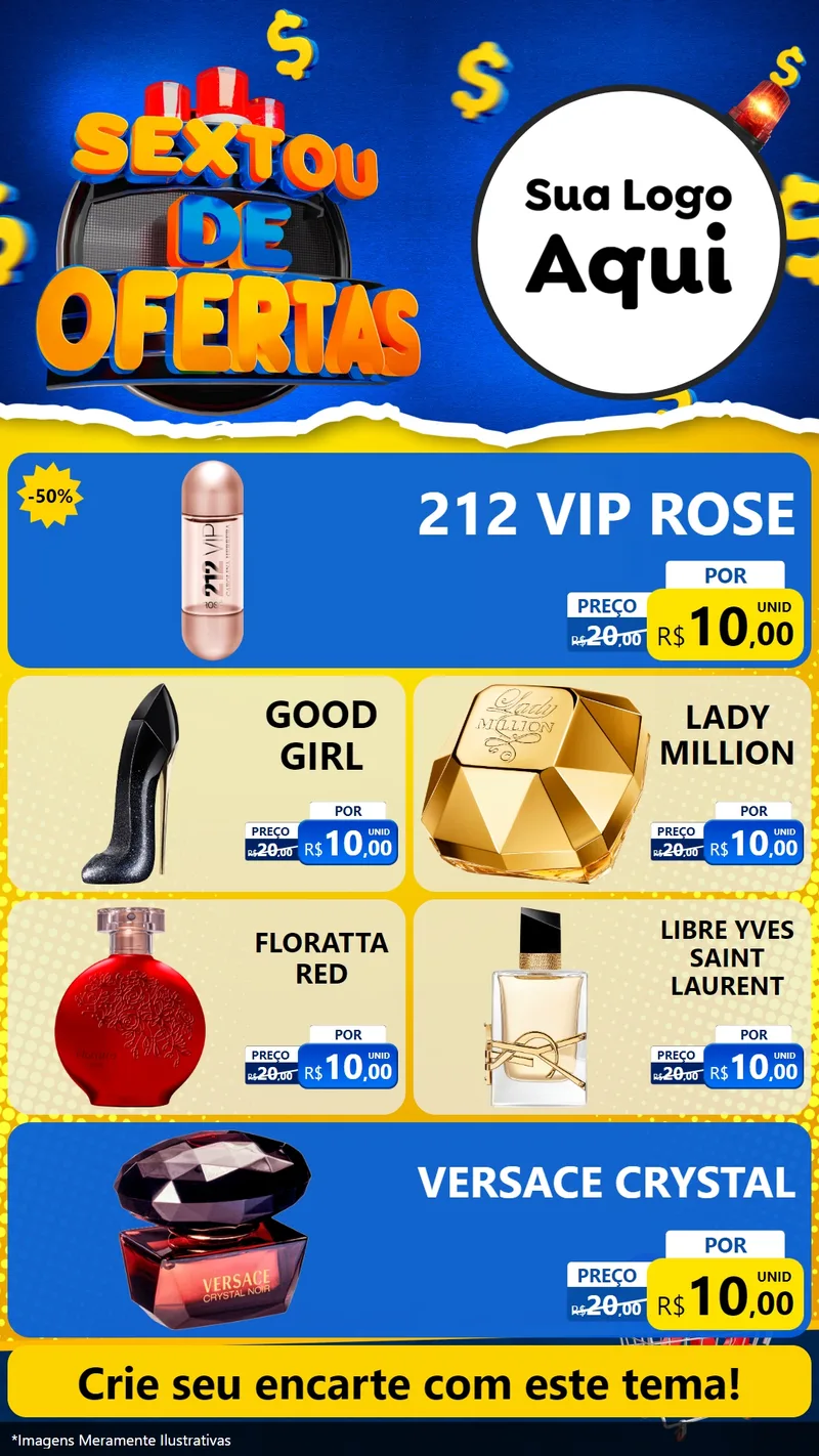Modelo de TV para TV Vertical com o tema Sextou de Ofertas para Perfumes