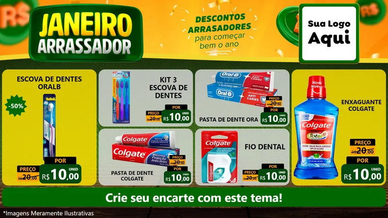 Modelo de TV para TV Horizontal com o tema Janeiro Arrasador para Higiene Pessoal