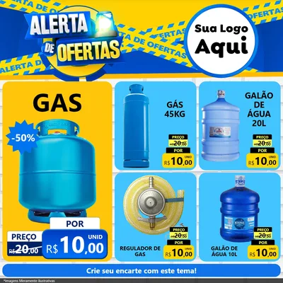 Modelo de Rede Social para Feed Facebook com o tema Alerta de Ofertas para Água e gás