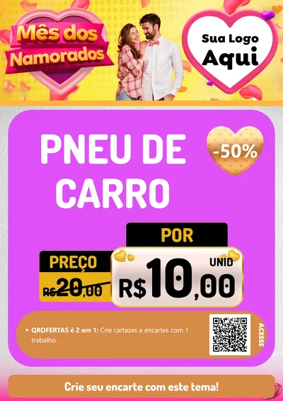 Modelo de Cartaz para Cartaz A4 Vertical com o tema Mês dos Namorados para Auto peças
