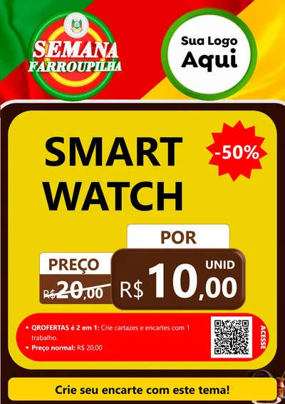 Modelo de Cartaz para Cartaz A4 Vertical com o tema Semana Farroupilha para Informática
