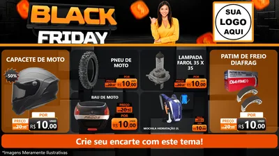 Modelo de TV para TV Horizontal com o tema Black Friday para Moto peças