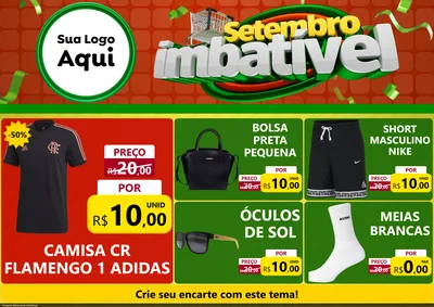 Modelo de Encarte para Encarte A4 Horizontal com o tema Setembro Imbatível para Roupas e acessórios