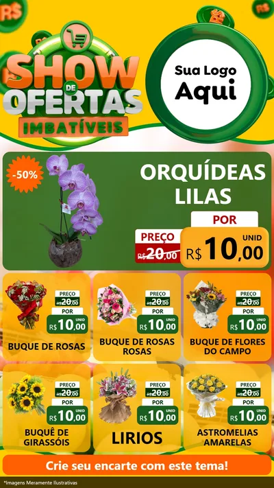 Modelo de Rede Social para Stories com o tema Show de Ofertas Imbatíveis para Floricultura e jardim