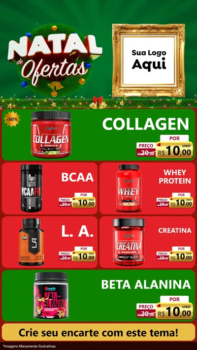 Modelo de TV para TV Vertical com o tema Natal de Ofertas para Suplementos alimentares