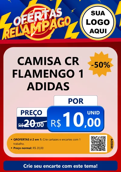 Modelo de Cartaz para Cartaz A4 Vertical com o tema Ofertas Relâmpago para Roupas e acessórios