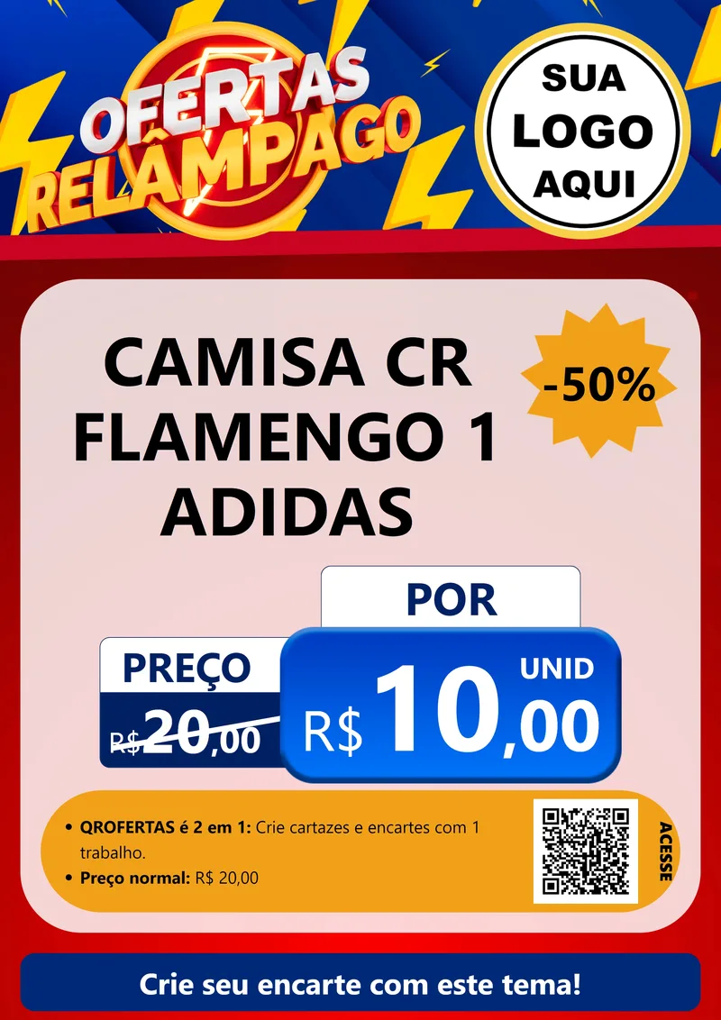 Modelo de Cartaz para Cartaz A4 Vertical com o tema Ofertas Relâmpago para Roupas e acessórios