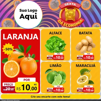 Modelo de Rede Social para Feed Facebook com o tema Sexta da Economia para Hortifrúti