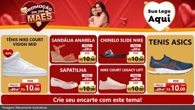 Modelo de TV para TV Horizontal com o tema Promoção Dia das Mães para Calçados