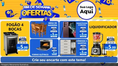 Modelo de TV para TV Horizontal com o tema Fim de Semana de Ofertas para Móveis e Eletro