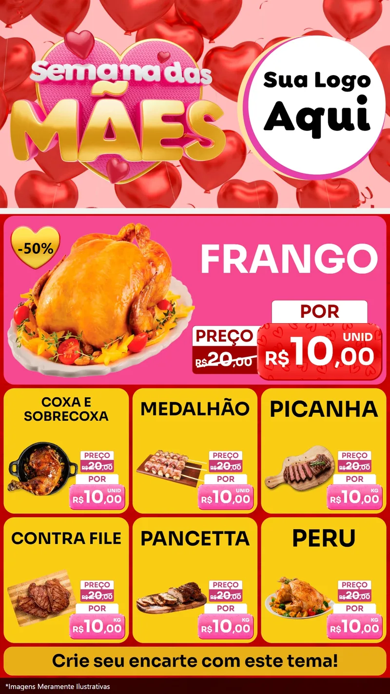 Modelo de Rede Social para Stories com o tema Semana Das Mães para Assados