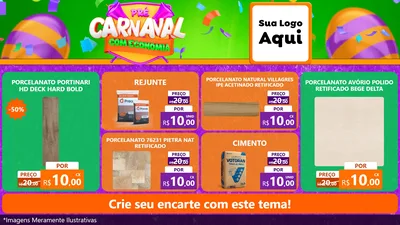 Modelo de TV para TV Horizontal com o tema Pré-Carnaval Com Economia para Pisos e revestimentos