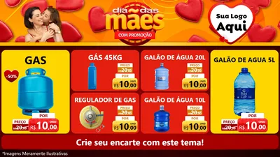 Modelo de TV para TV Horizontal com o tema Dia das Mães com Promoção para Água e gás