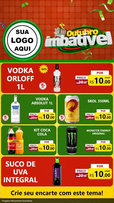 Modelo de TV para TV Vertical com o tema Outubro Imbatível para Distribuidora de bebidas