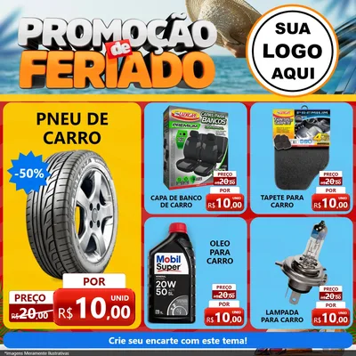 Modelo de Rede Social para Feed Facebook com o tema Promoção de Feriado para Auto peças