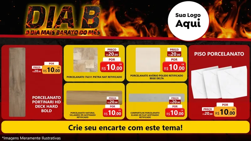 Modelo de TV para TV Horizontal com o tema Dia B para Pisos e revestimentos