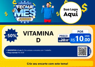 Modelo de Cartaz para Cartaz A4 Horizontal com o tema Operação Fecha Mês, Junho para Farmácia