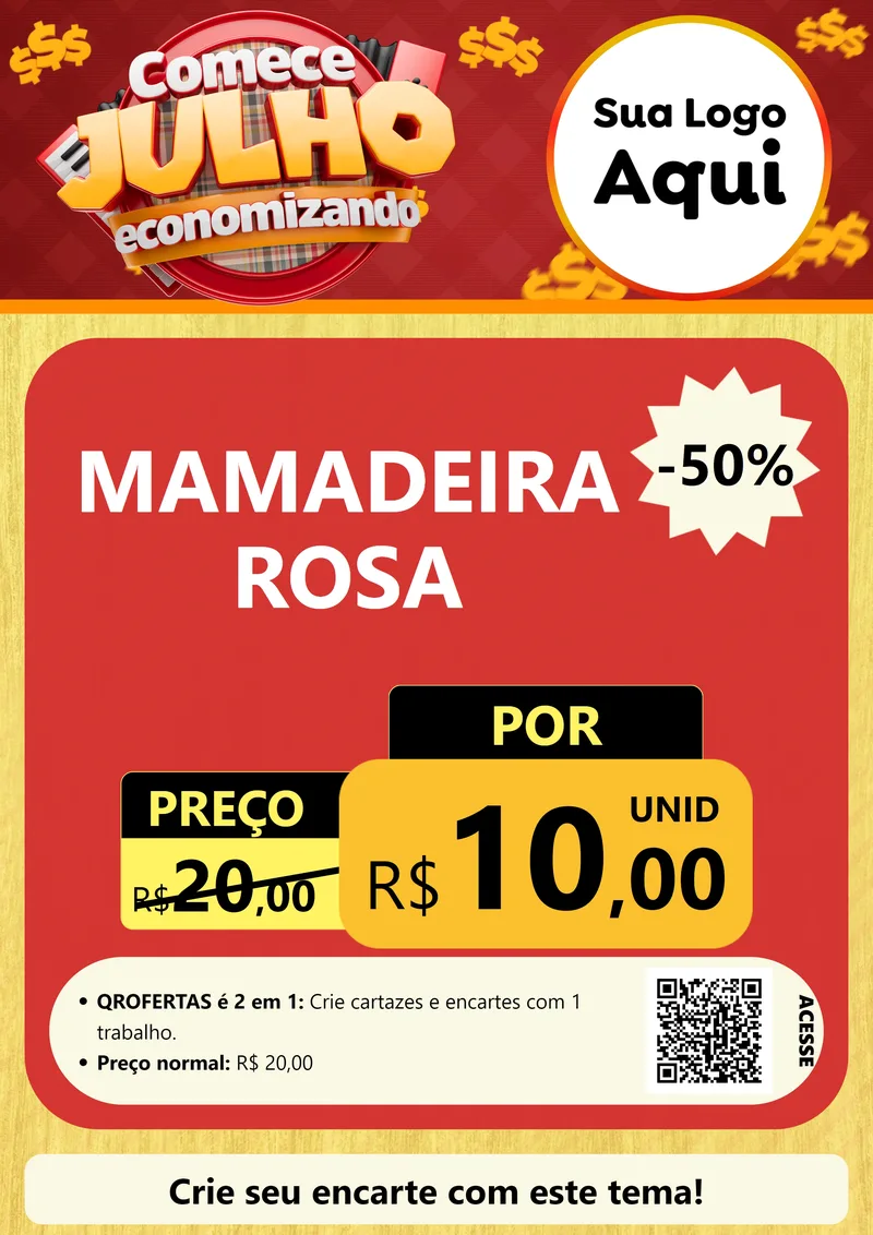 Modelo de Cartaz para Cartaz A4 Vertical com o tema Comece Julho Economizando para Bebês