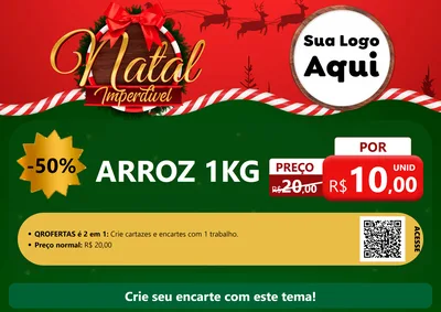Modelo de Cartaz para Cartaz A4 Horizontal com o tema Natal Imperdível para Supermercado