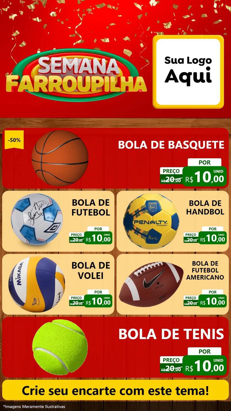 Modelo de TV para TV Vertical com o tema Semana Farroupilha para Artigos Esportivos