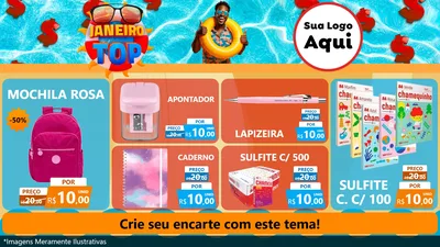 Modelo de TV para TV Horizontal com o tema Janeiro Top para Papelaria