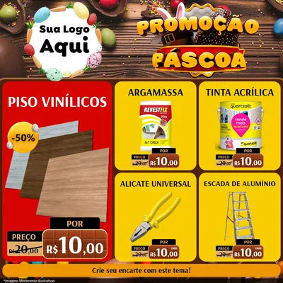 Modelo de Rede Social para Feed Facebook com o tema Promoção Páscoa para Material para Construção