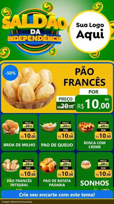 Modelo de Rede Social para Stories com o tema Saldão da Indepêndencia para Padaria