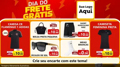 Modelo de TV para TV Horizontal com o tema Dia do Frete Grátis para Roupas e acessórios