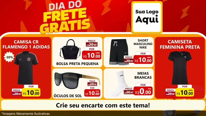 Modelo de TV para TV Horizontal com o tema Dia do Frete Grátis para Roupas e acessórios