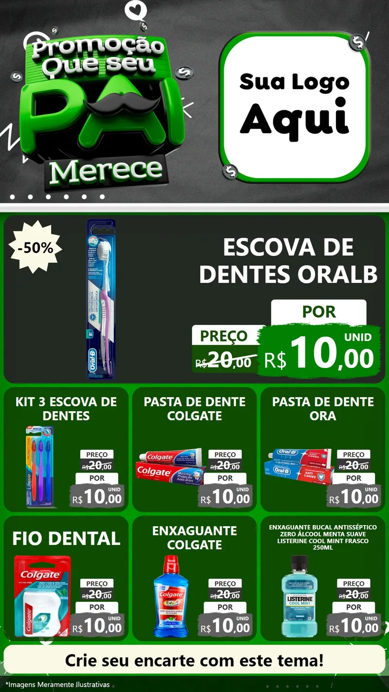 Modelo de Rede Social para Stories com o tema Promoção Que seu Pai Merece para Higiene Pessoal