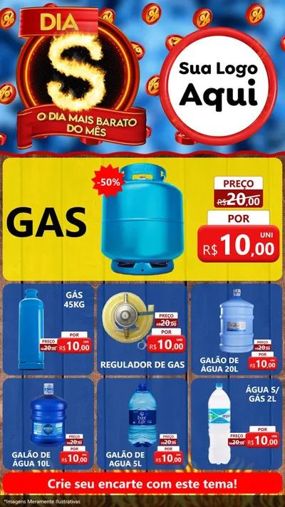 Modelo de Rede Social para Stories com o tema Dia S - O Dia Mais Barato Do Mês para Água e gás