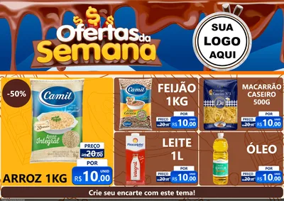 Modelo de Encarte para Encarte A4 Horizontal com o tema Ofertas da Semana - Páscoa para Supermercado