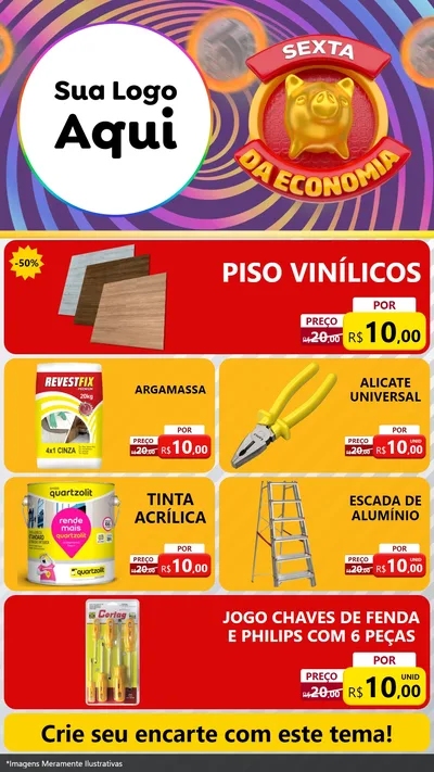 Modelo de TV para TV Vertical com o tema Sexta da Economia para Material para Construção