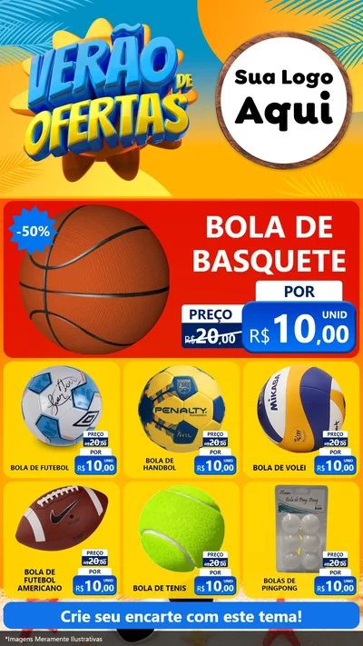 Modelo de Rede Social para Stories com o tema Verão de Ofertas para Artigos Esportivos