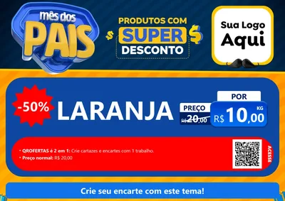 Modelo de Cartaz para Cartaz A4 Horizontal com o tema Mês dos Pais para Hortifrúti