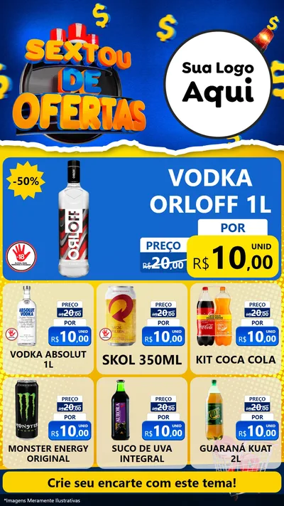 Modelo de Rede Social para Stories com o tema Sextou de Ofertas para Distribuidora de bebidas