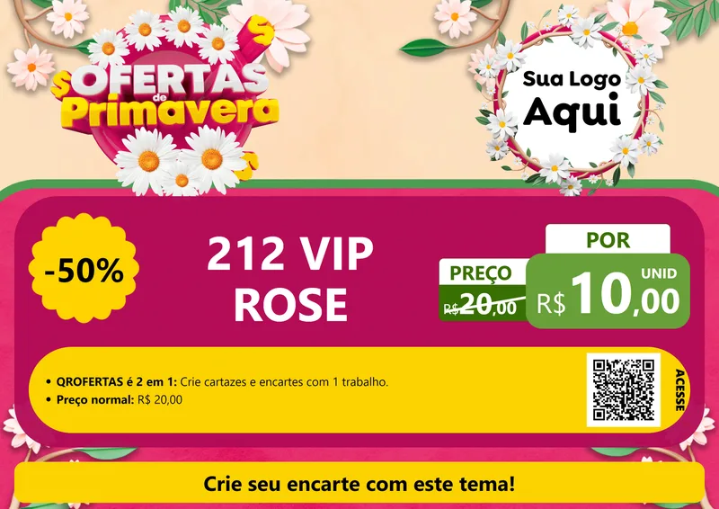 Modelo de Cartaz para Cartaz A4 Horizontal com o tema Ofertas de Primavera para Perfumes
