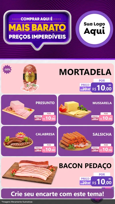 Modelo de TV para TV Vertical com o tema Mais Barato para Frios e Laticínios