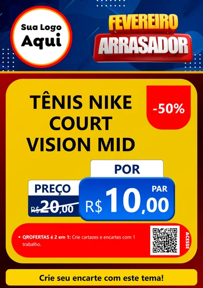 Modelo de Cartaz para Cartaz A4 Vertical com o tema Fevereiro Arrasador para Calçados