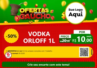 Modelo de Cartaz para Cartaz A4 Horizontal com o tema Ofertas Semana Do Gaúcho para Distribuidora de bebidas
