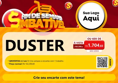 Modelo de Cartaz para Cartaz A4 Horizontal com o tema Fim de Semana Imbatível para Concessionaria de Carros