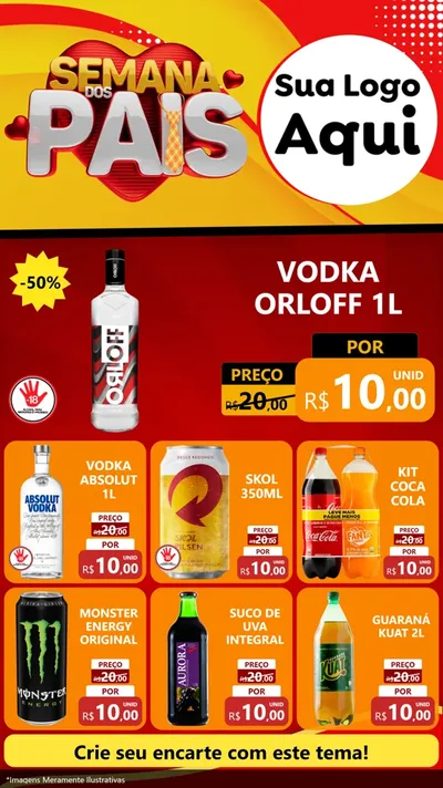 Modelo de Rede Social para Stories com o tema Semana Dos Pais para Distribuidora de bebidas